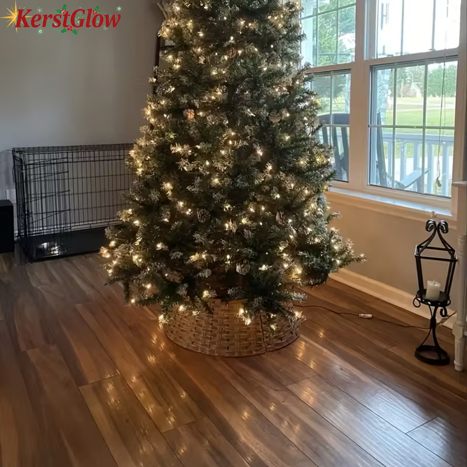 Kerstboomhuls Riet Bruin 60 x 17 cm 4