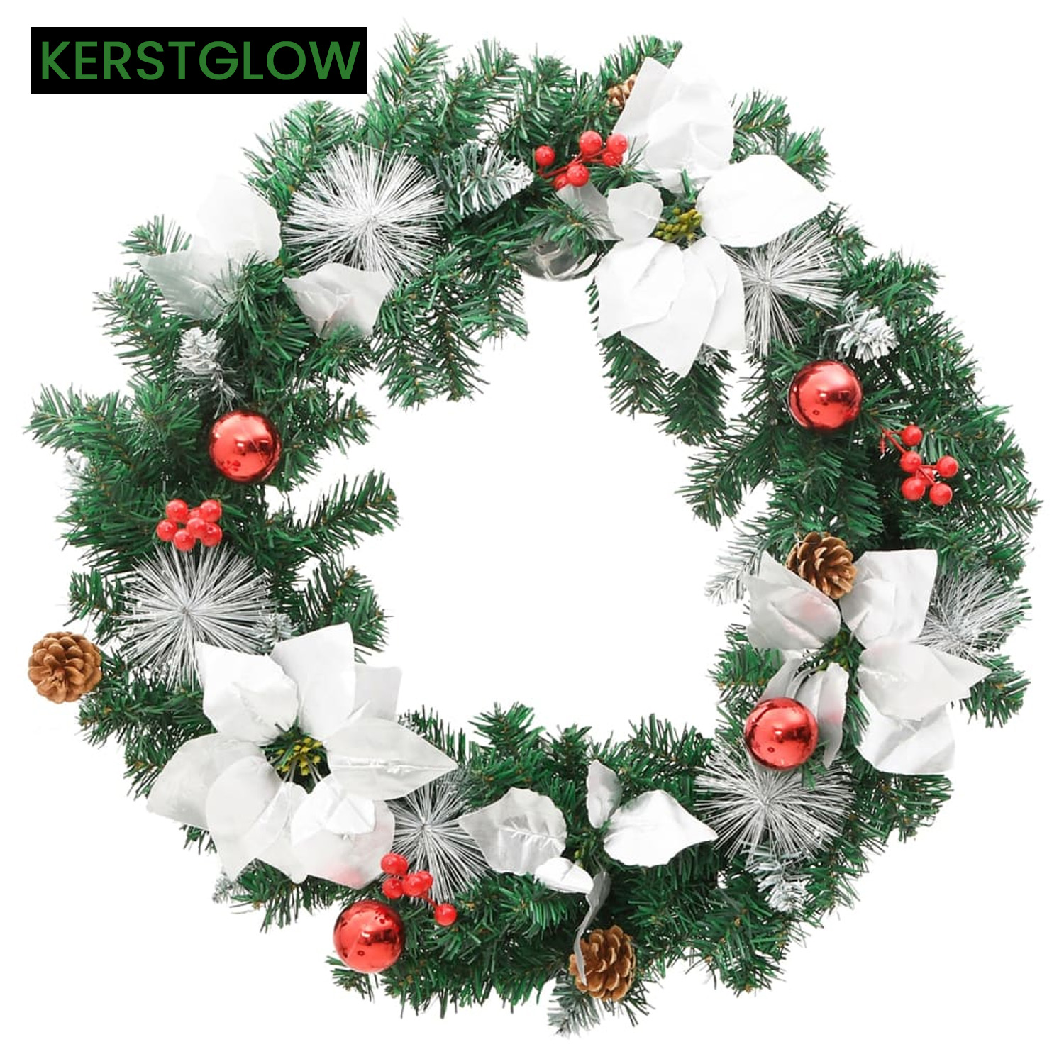 Kerstkrans met LED-verlichting 60 cm 2