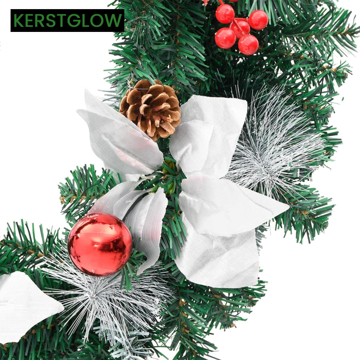 Kerstkrans met LED-verlichting 60 cm 3
