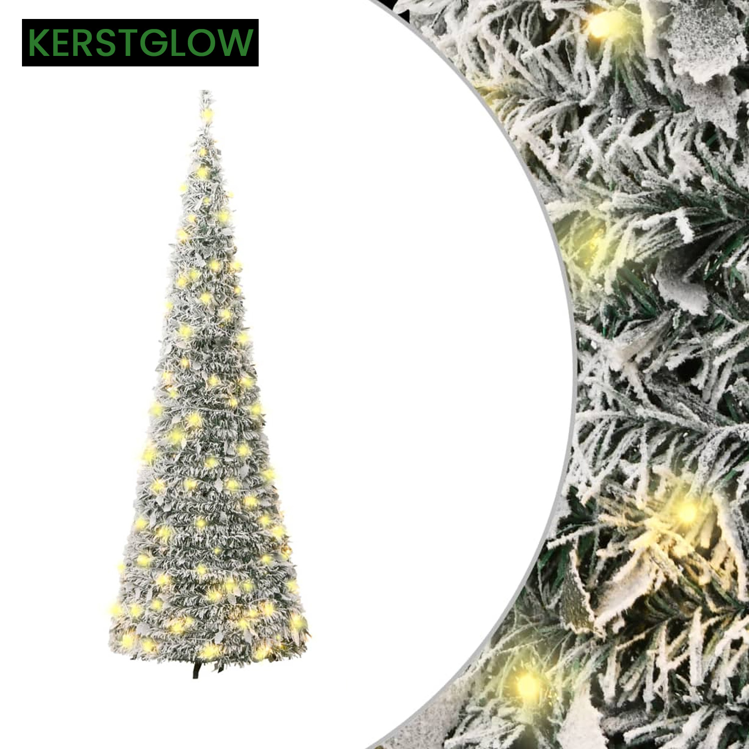 Kunstkerstboom Sneeuw met LED-verlichting van 150 cm