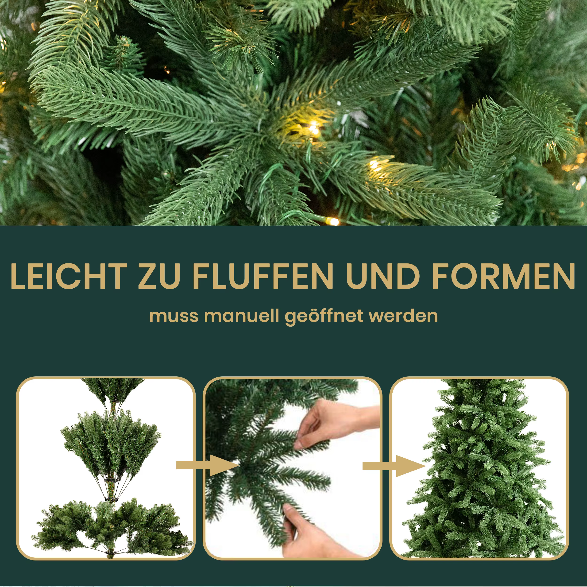 Premium Kunstkerstboom met LED-verlichting van 180 cm 6