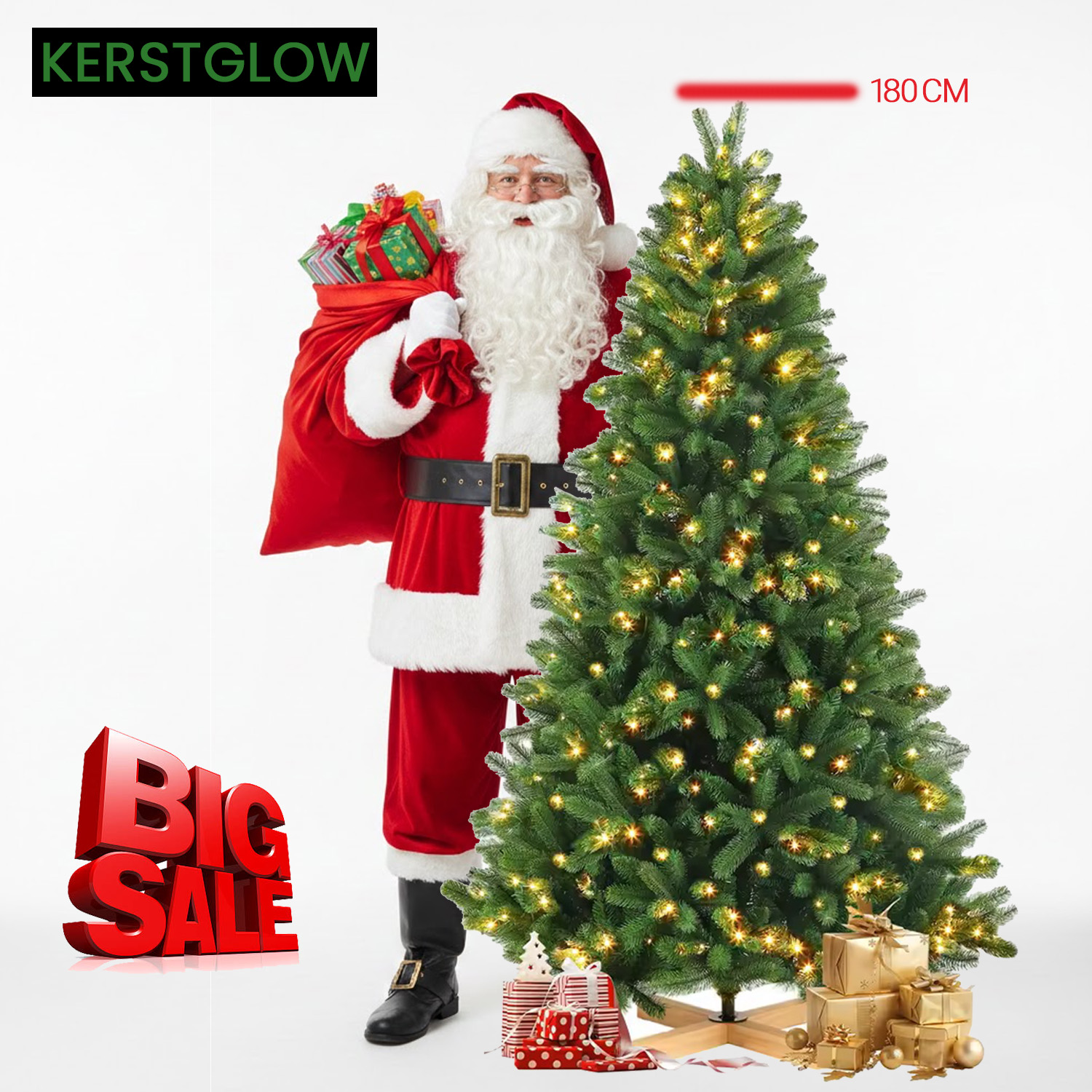 Premium Kunstkerstboom met LED-verlichting van 180 cm 7