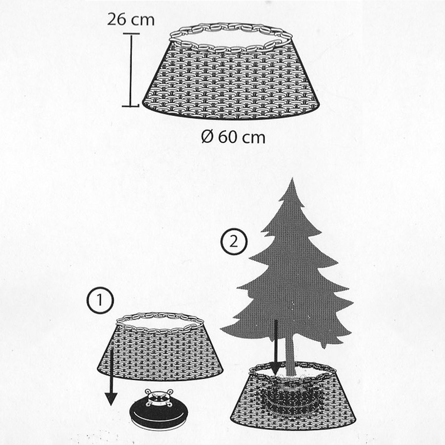 Kerstboomhuls Rotan 60 x 26 cm 5